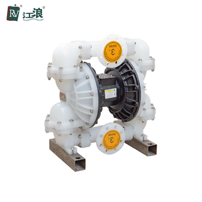 3 &quot;Bơm màng hóa chất Tiêu thụ không khí 90L / S Kết nối mặt bích PP