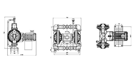 1.5KW 380V 7Bar Electric Diaphragm Pump for Chemical and Acid-Base Fluids Transfer