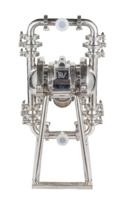 Bơm màng khí nén bằng thép không gỉ với lưu lượng 150 gpm và áp suất tối đa 120 psi